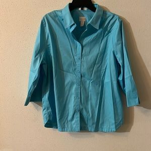 No iron Chicos top teal